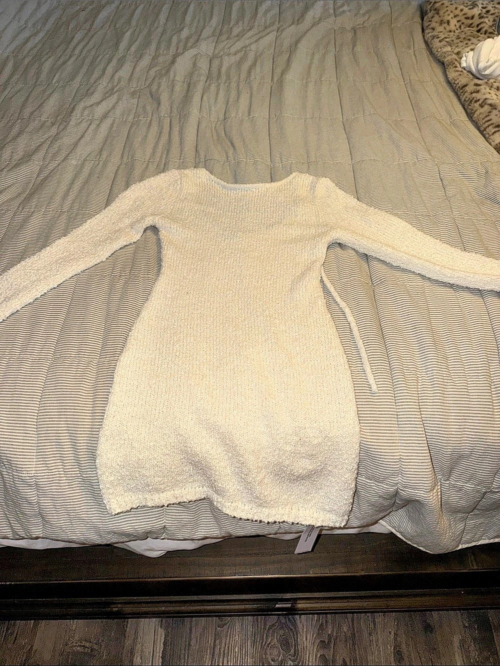 Princess Polly Cozy Up Long Sleeve Boucle Mini Dress Boucle Long Sleeve Mini